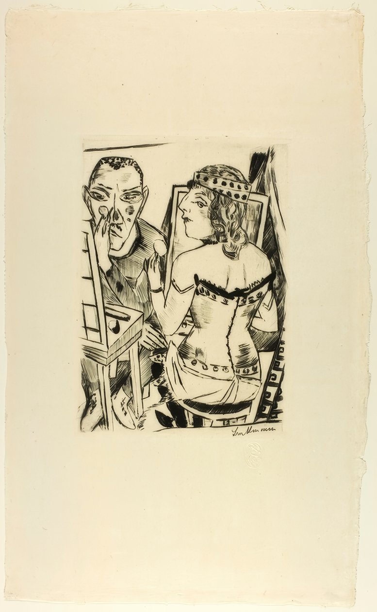 Garderobe, plate to fra Jahrmarkt av Max Beckmann