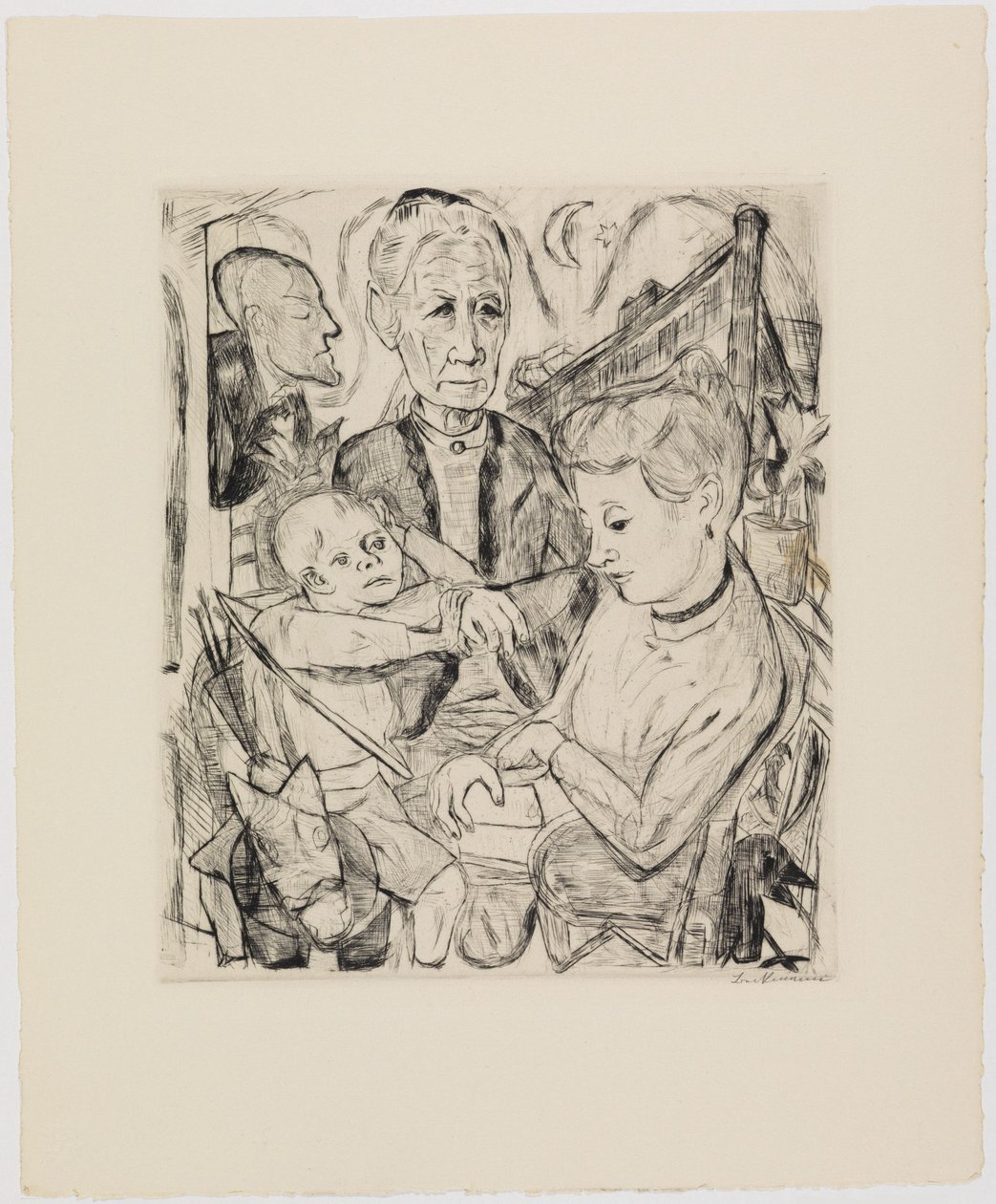 Familiescene (familien Beckmann) av Max Beckmann