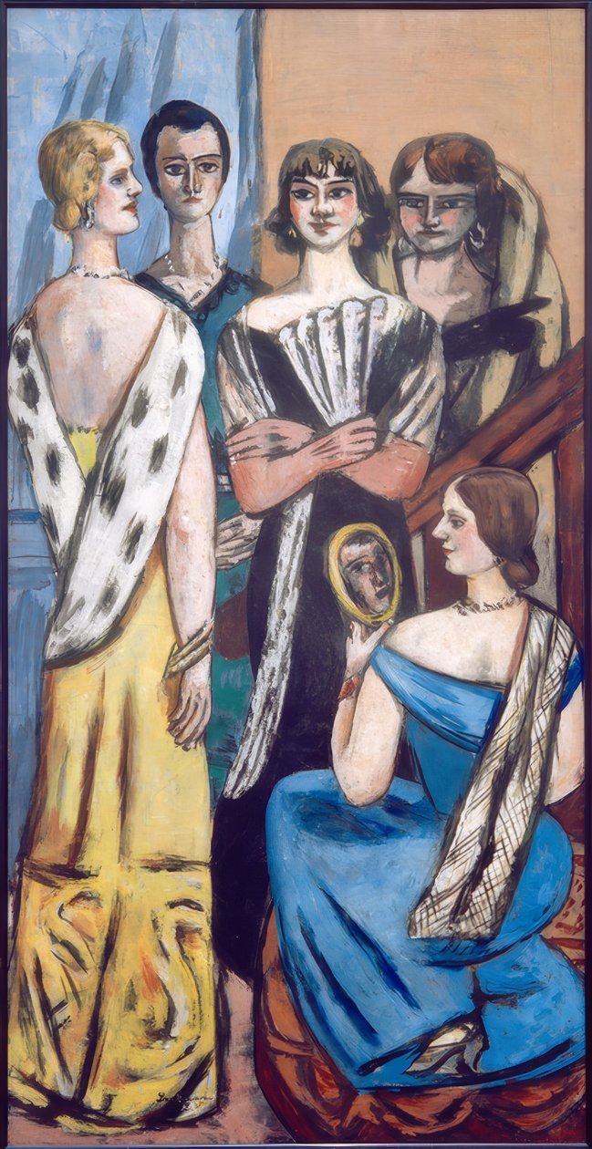 Stort bilde av kvinner (fem kvinner) av Max Beckmann