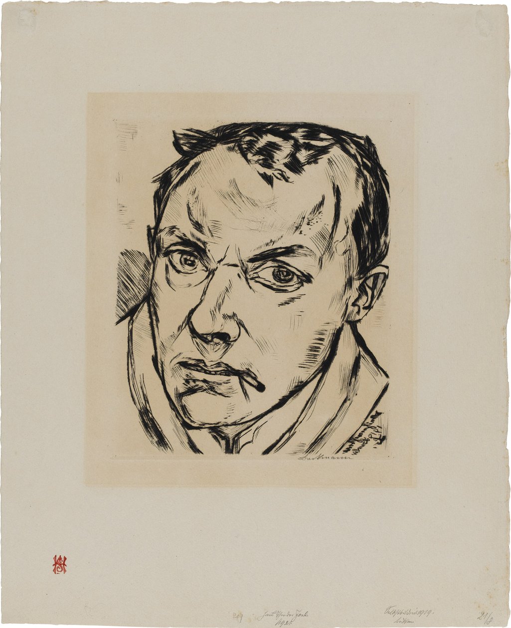 Stort selvportrett av Max Beckmann