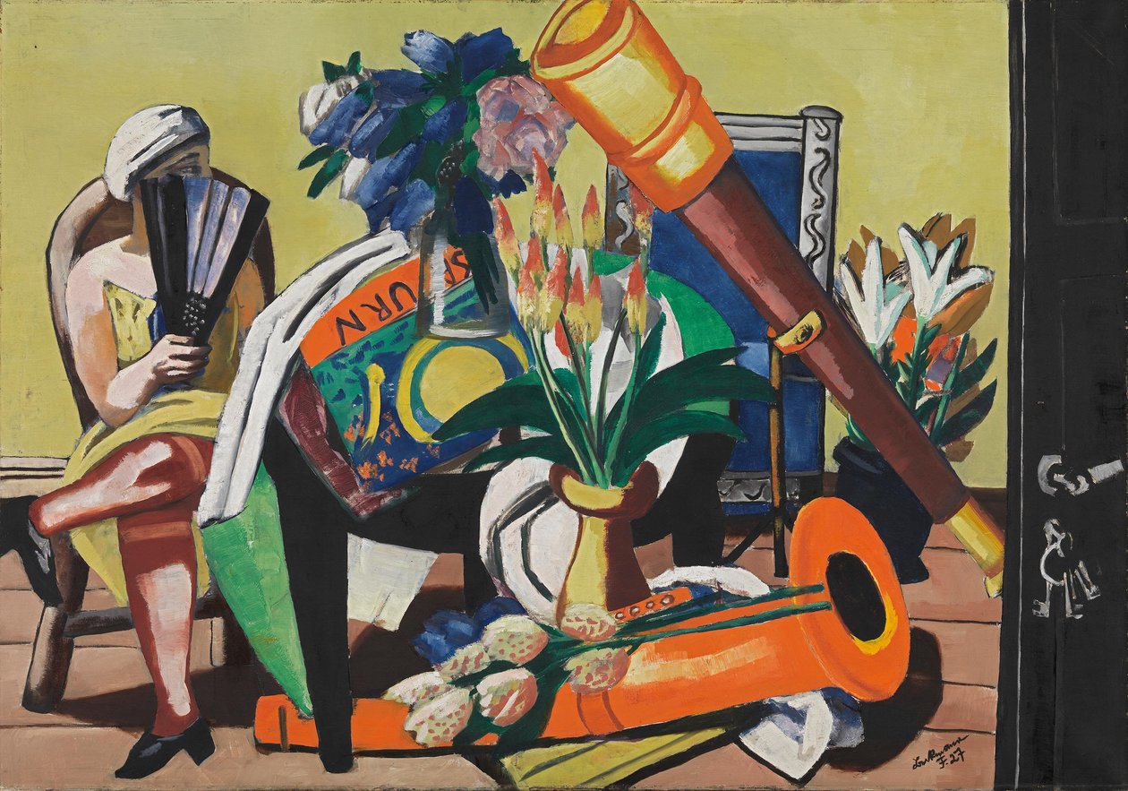 Stort stilleben med kikkert av Max Beckmann