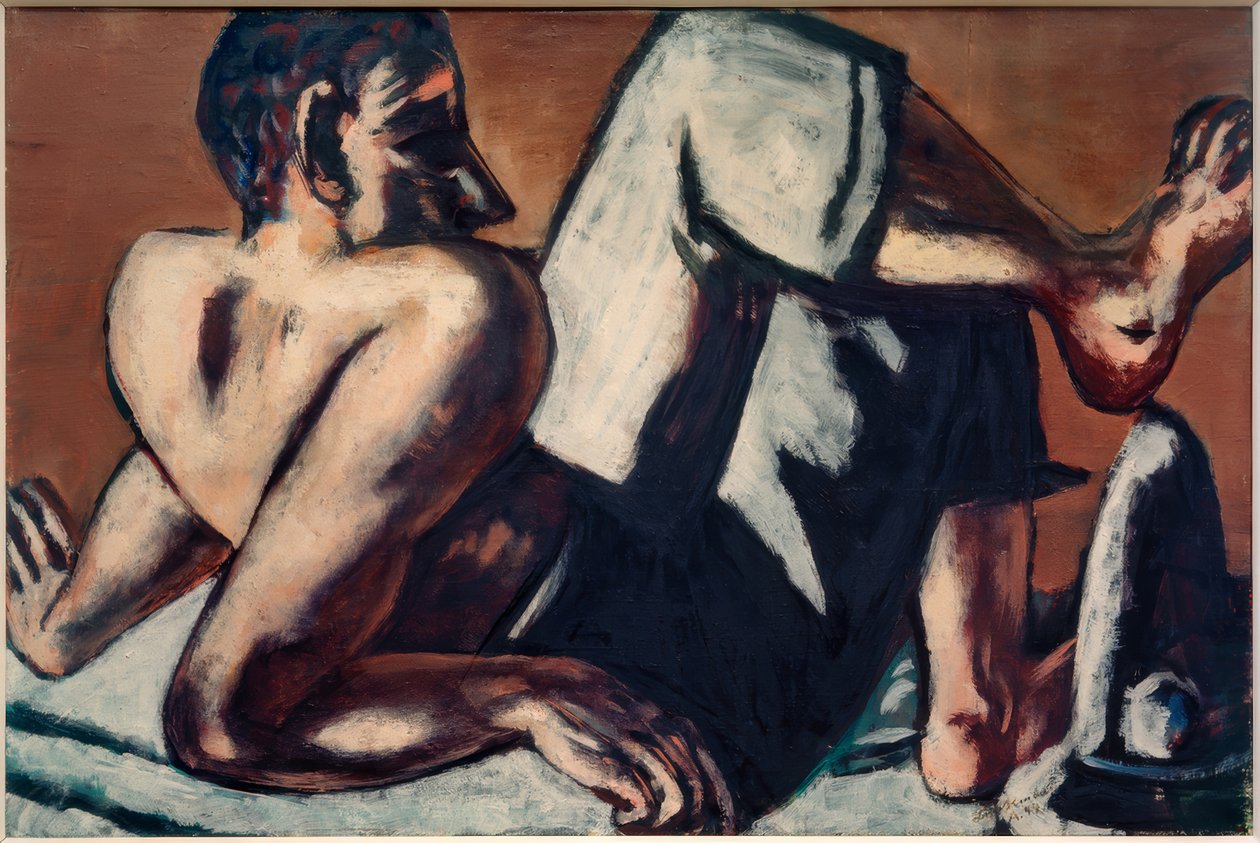 Halbakt-Klovn (kunstner) av Max Beckmann