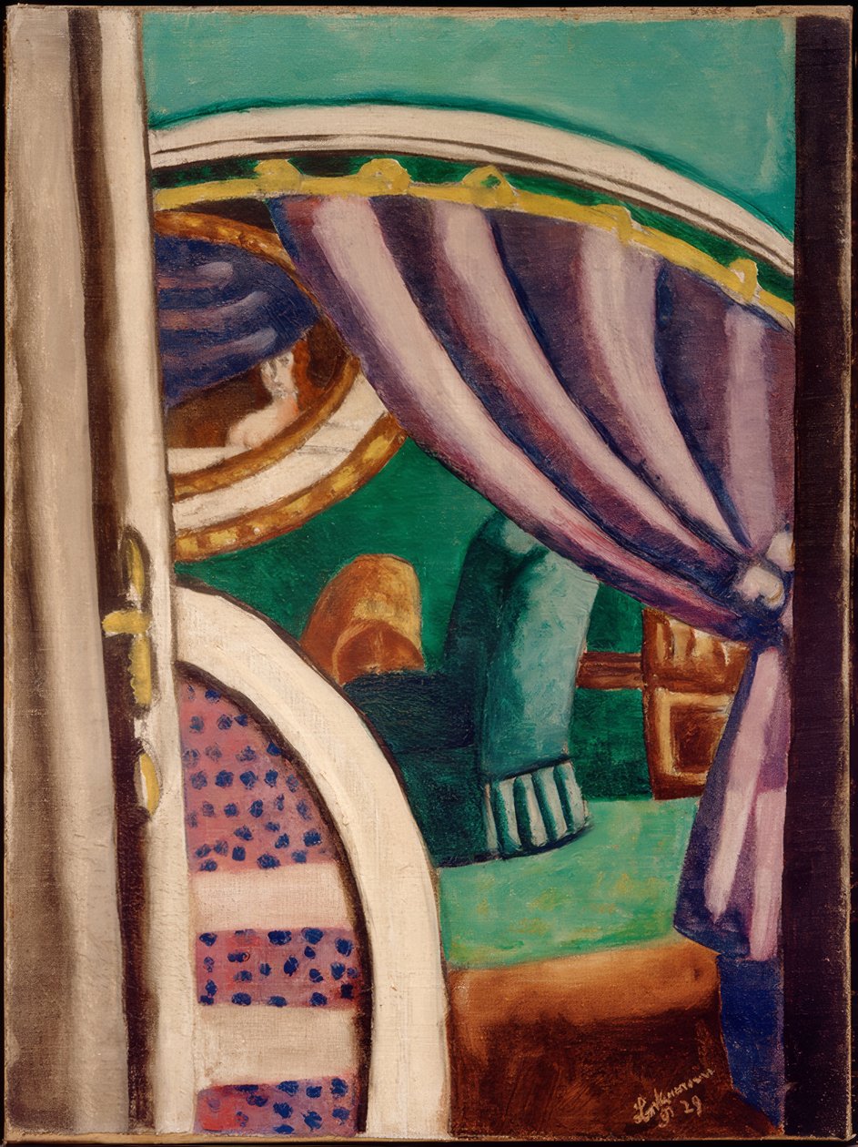 Lilla interiør (den grønne lenestolen) av Max Beckmann
