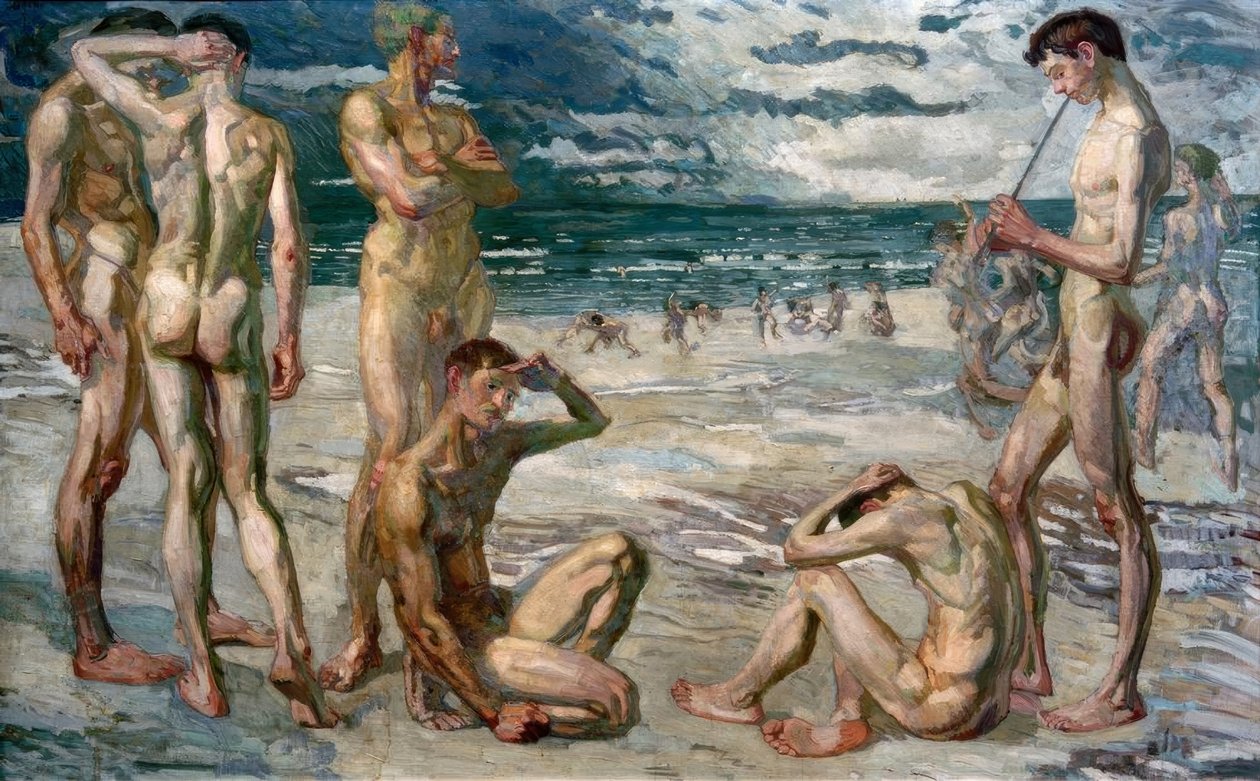 Unge menn ved sjøen av Max Beckmann
