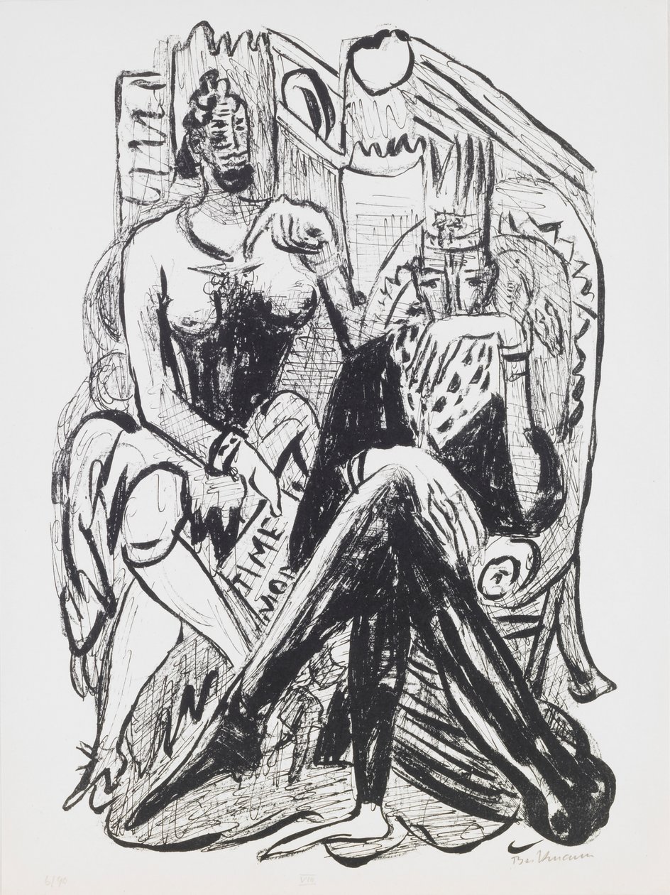 King and Demagogue, plate 8 fra porteføljen "Day and Dream" av Max Beckmann
