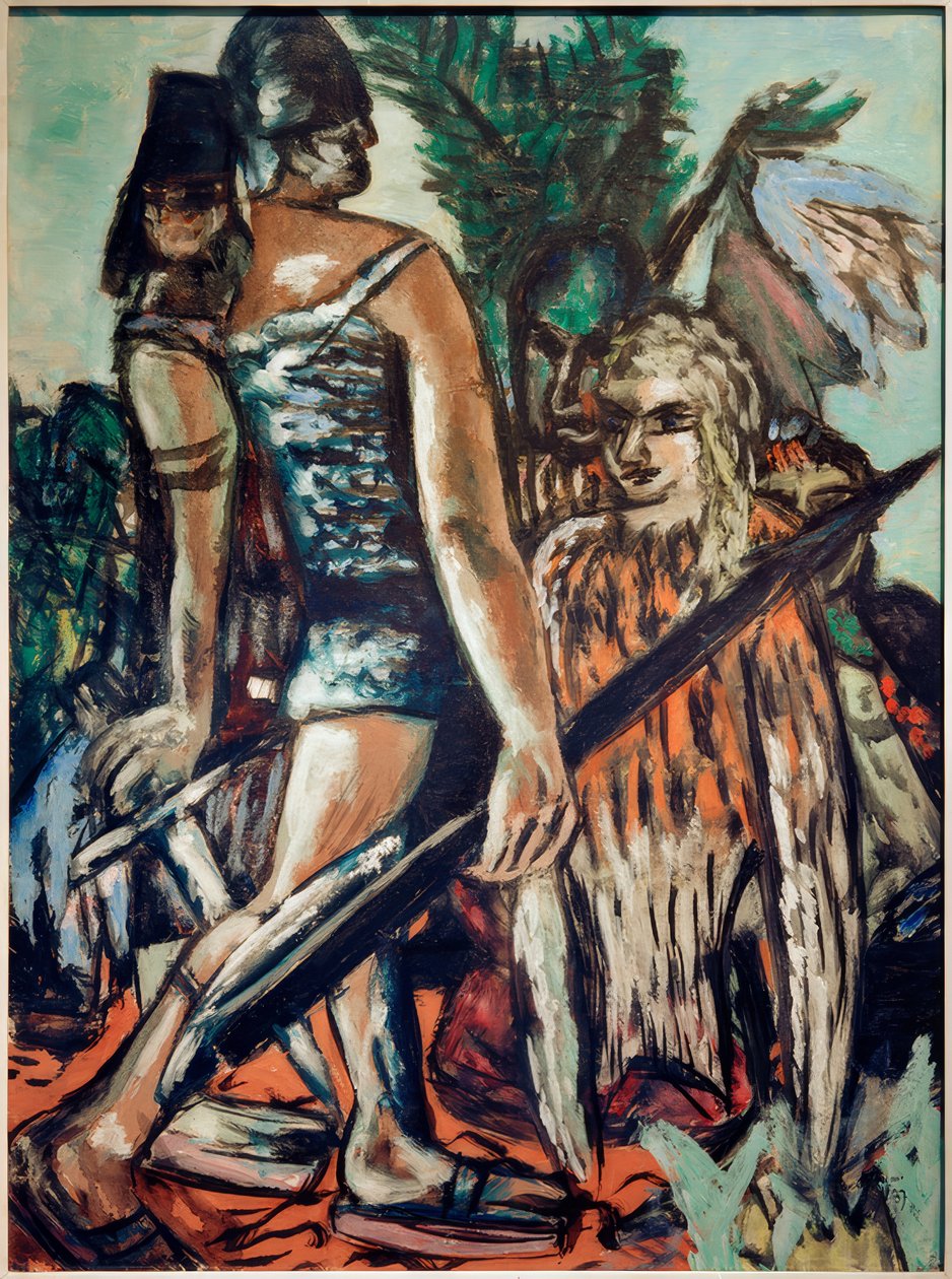 Kriger og fuglekvinne av Max Beckmann