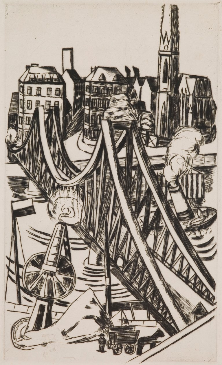 Stor bro ("Eiserner Steg" i Frankfurt am Main) av Max Beckmann