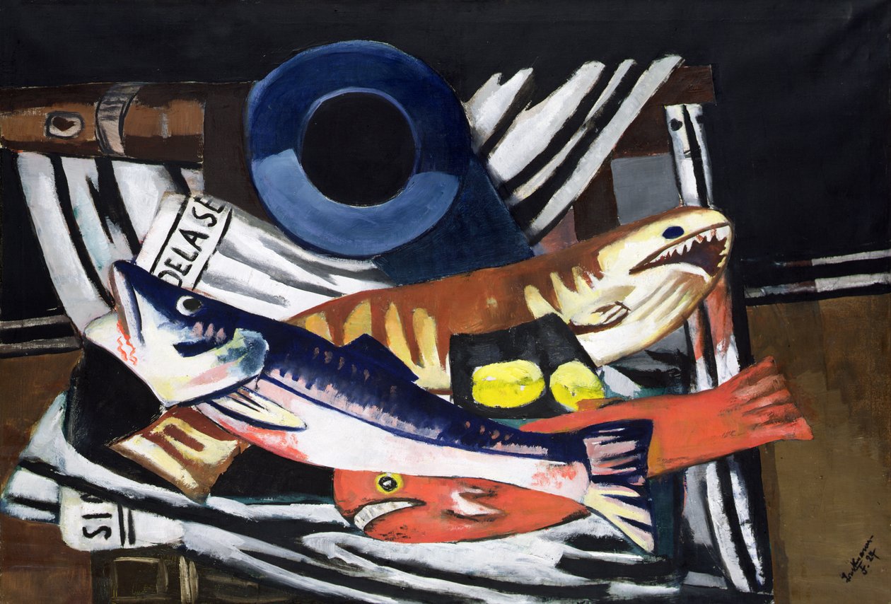 Stor fisk stilleben av Max Beckmann