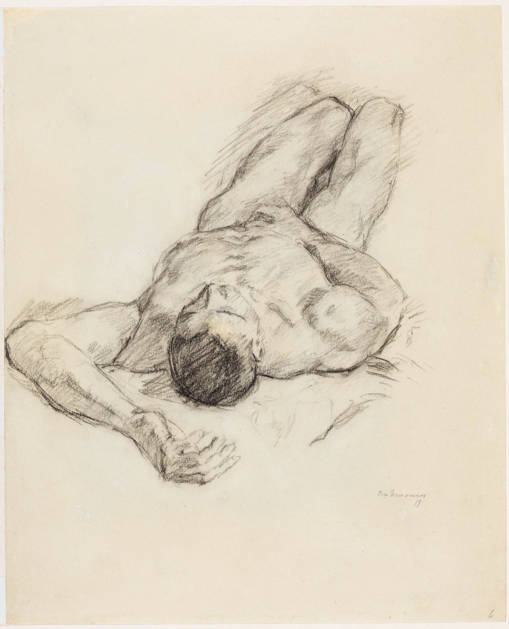 Liggende mannlig akt av Max Beckmann