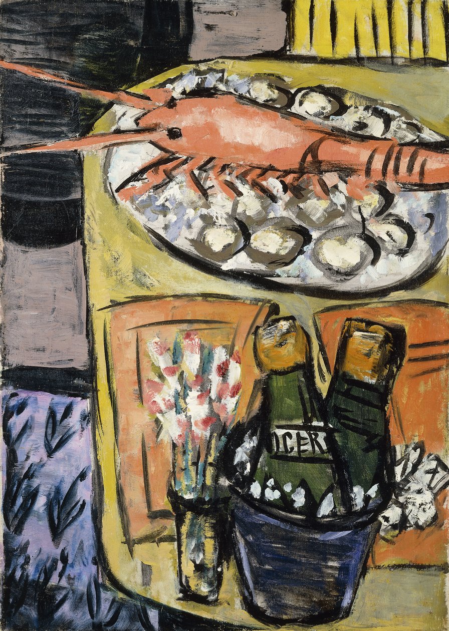 Hummer stilleben; Hummerstilleben av Max Beckmann