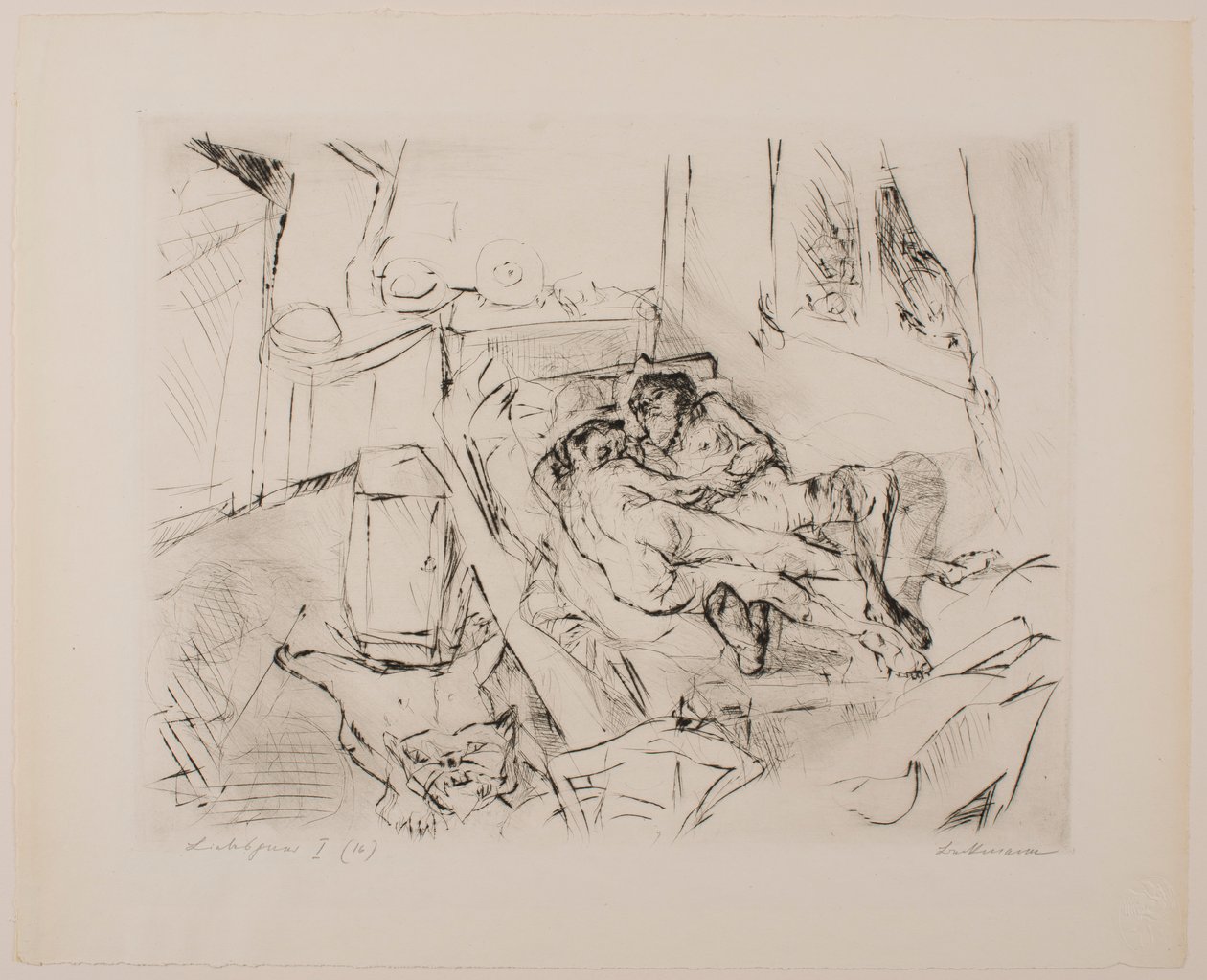 Lovers I, plate 4 fra porteføljen "Faces" av Max Beckmann