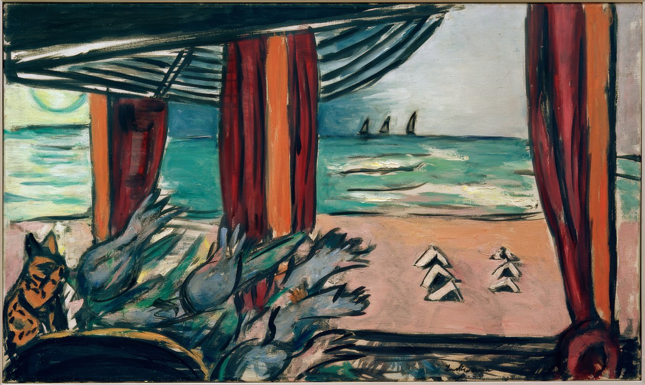 Nordsjølandskap med telt av Max Beckmann