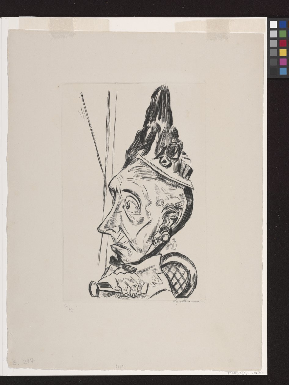 Gammel kvinne med panser av Max Beckmann