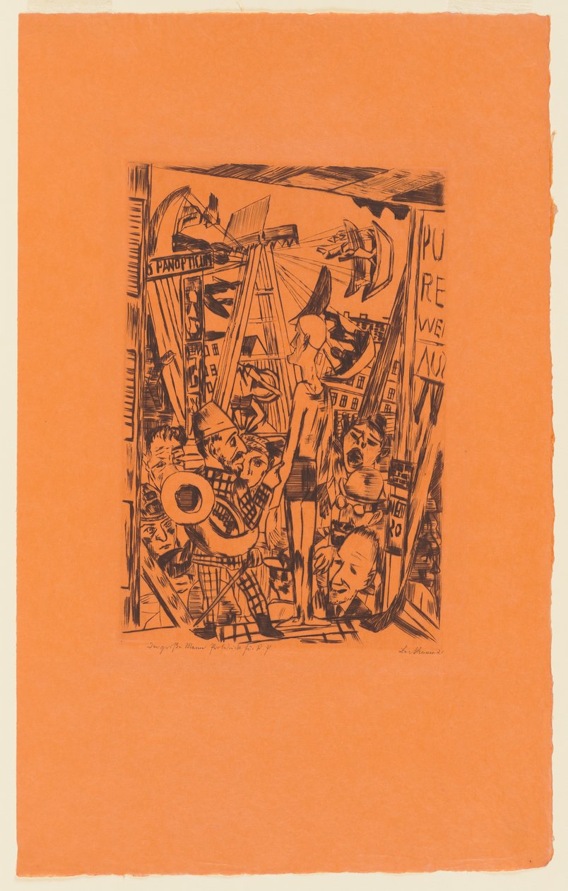 Tafel 5 der Serie: Jährlicher Jahrmarkt av Max Beckmann