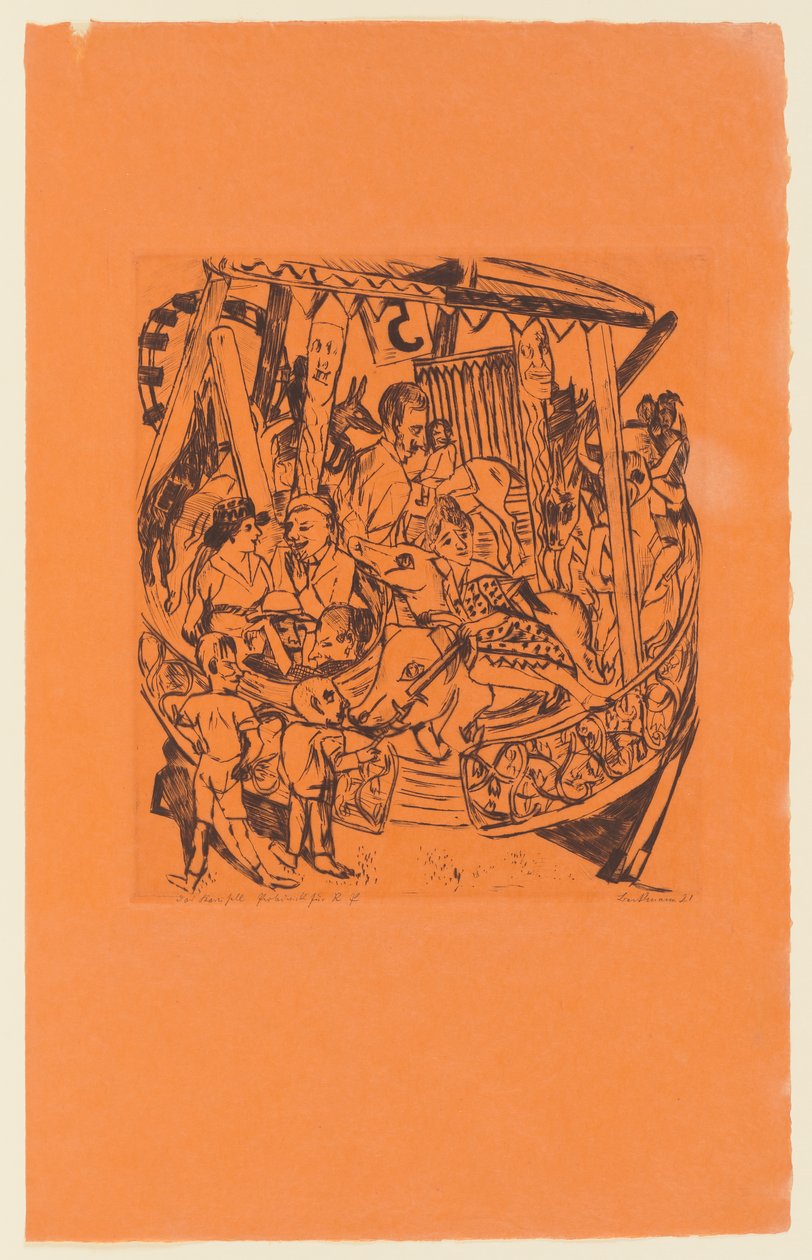 Tafel 7 der Serie: Jahrmarkt av Max Beckmann