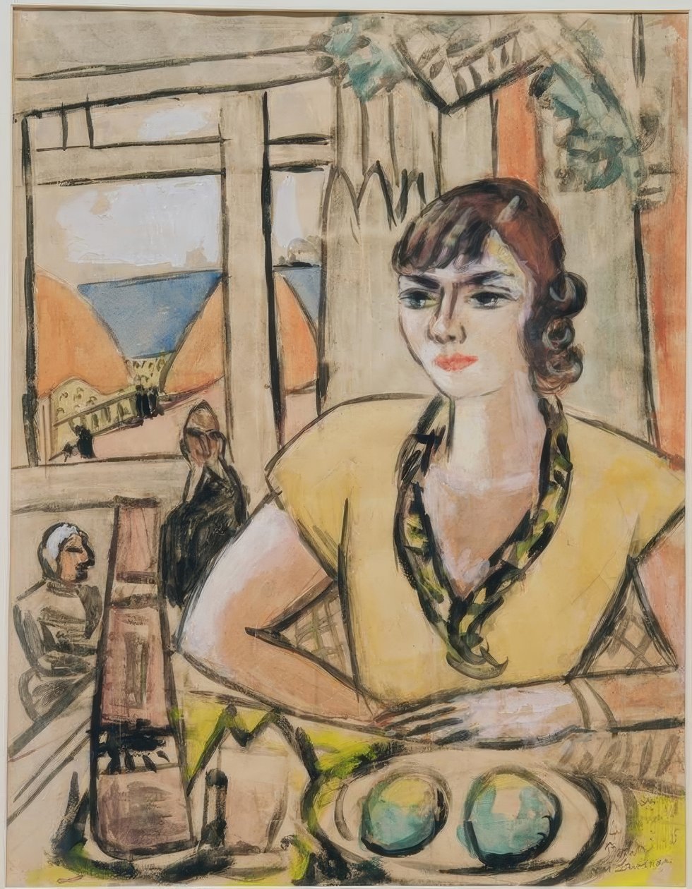 Portrett av Quappi i strandkafeen av Max Beckmann