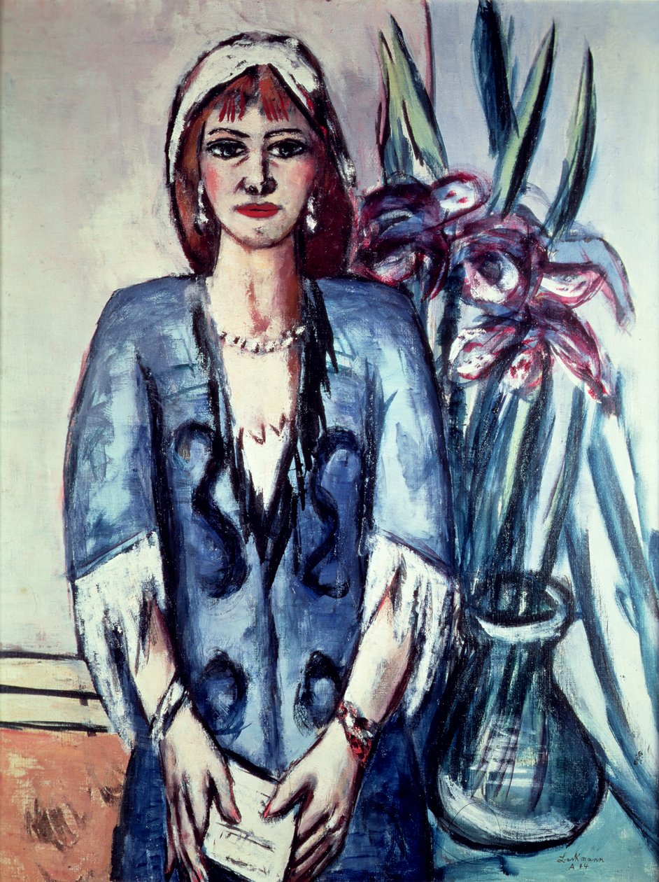 Quappi i blått og grått av Max Beckmann