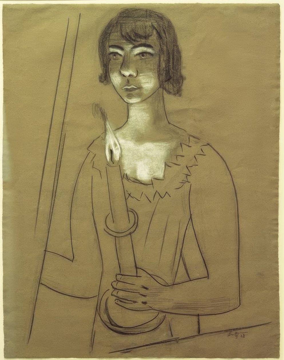 Quappi med stearinlys av Max Beckmann