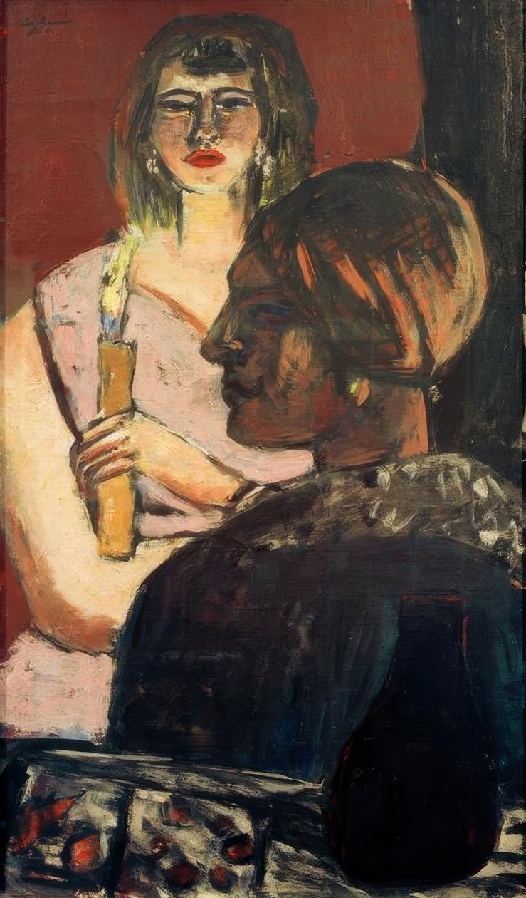 Quappi og indianere av Max Beckmann
