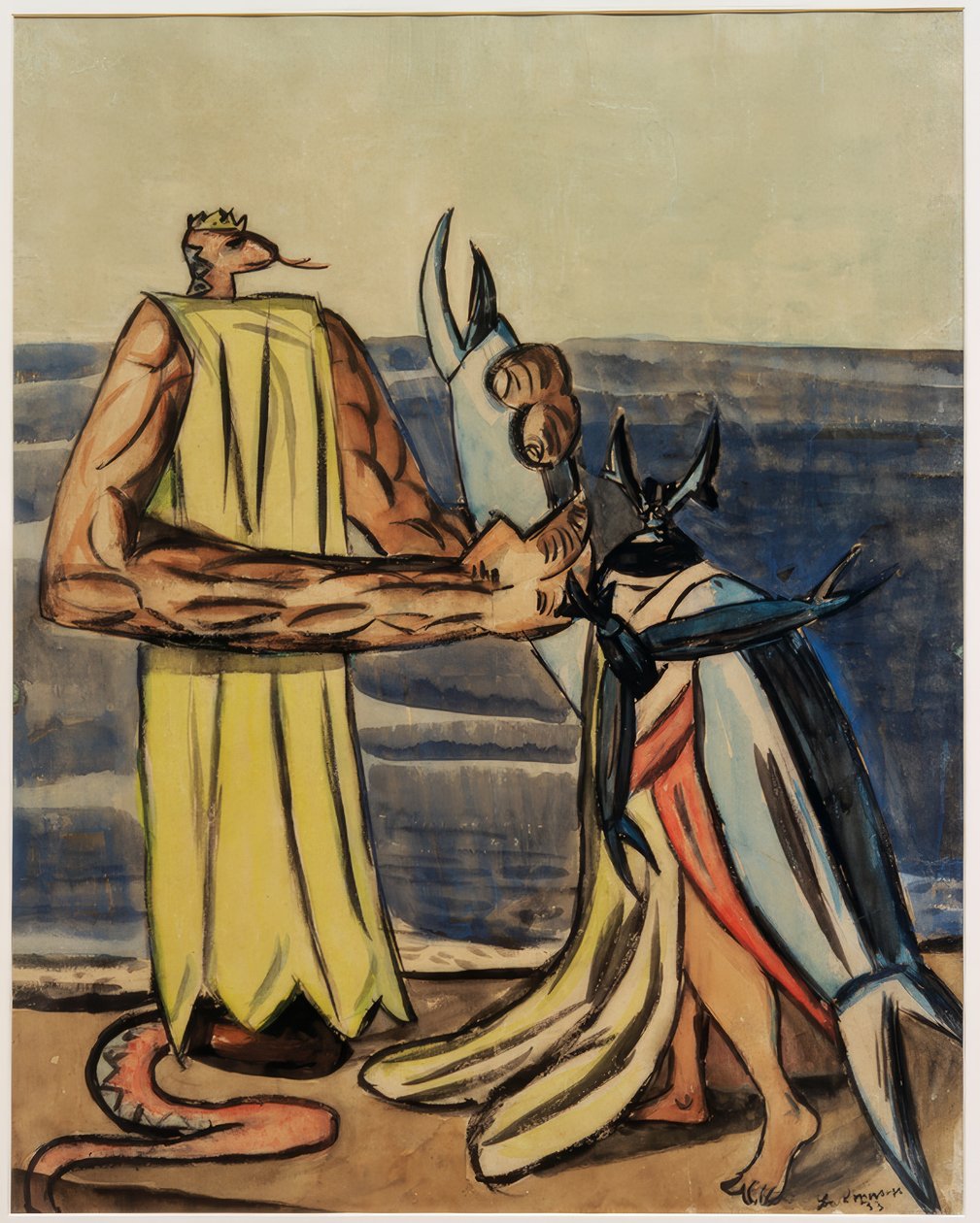 Snake King og Stag Beetle Bride av Max Beckmann