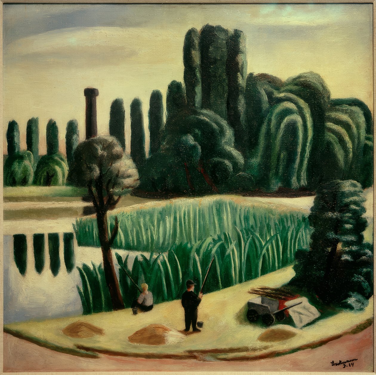 Havlandskap med poppel av Max Beckmann