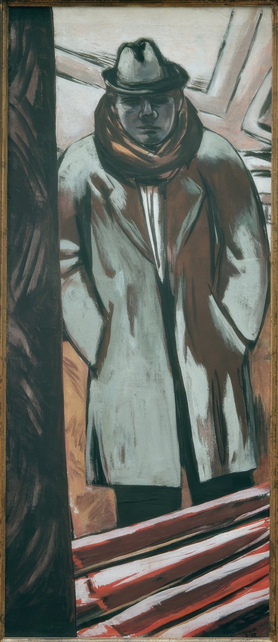 Selvportrett på hotellet av Max Beckmann