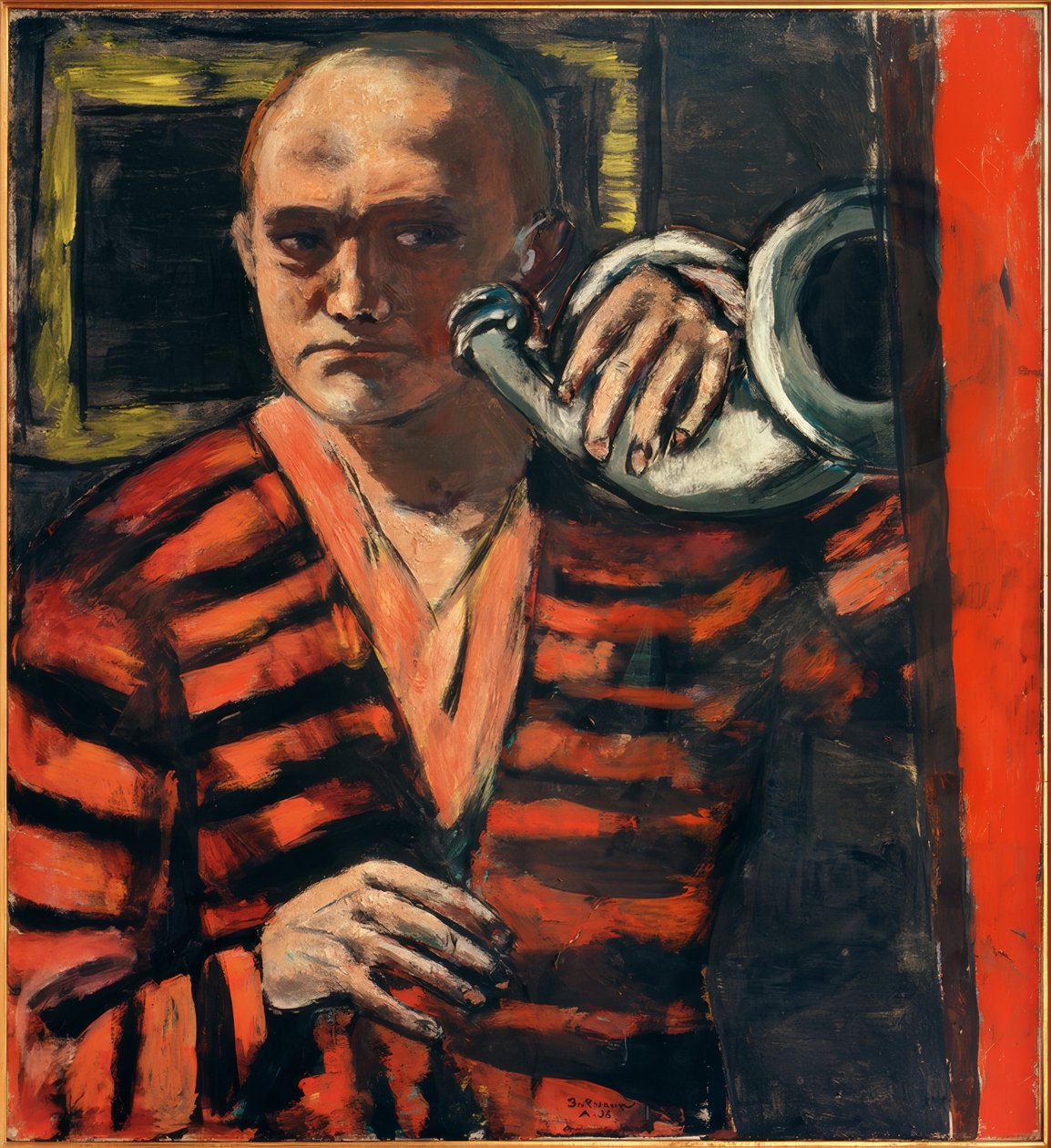 Selvportrett med horn av Max Beckmann