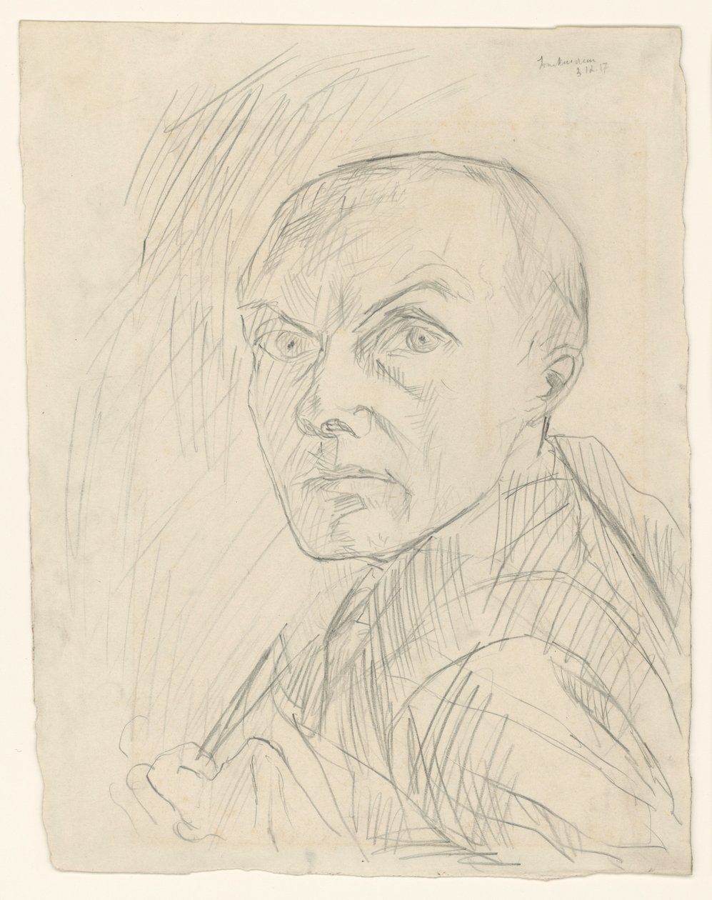 Selvportrett i halvprofil mot venstre av Max Beckmann