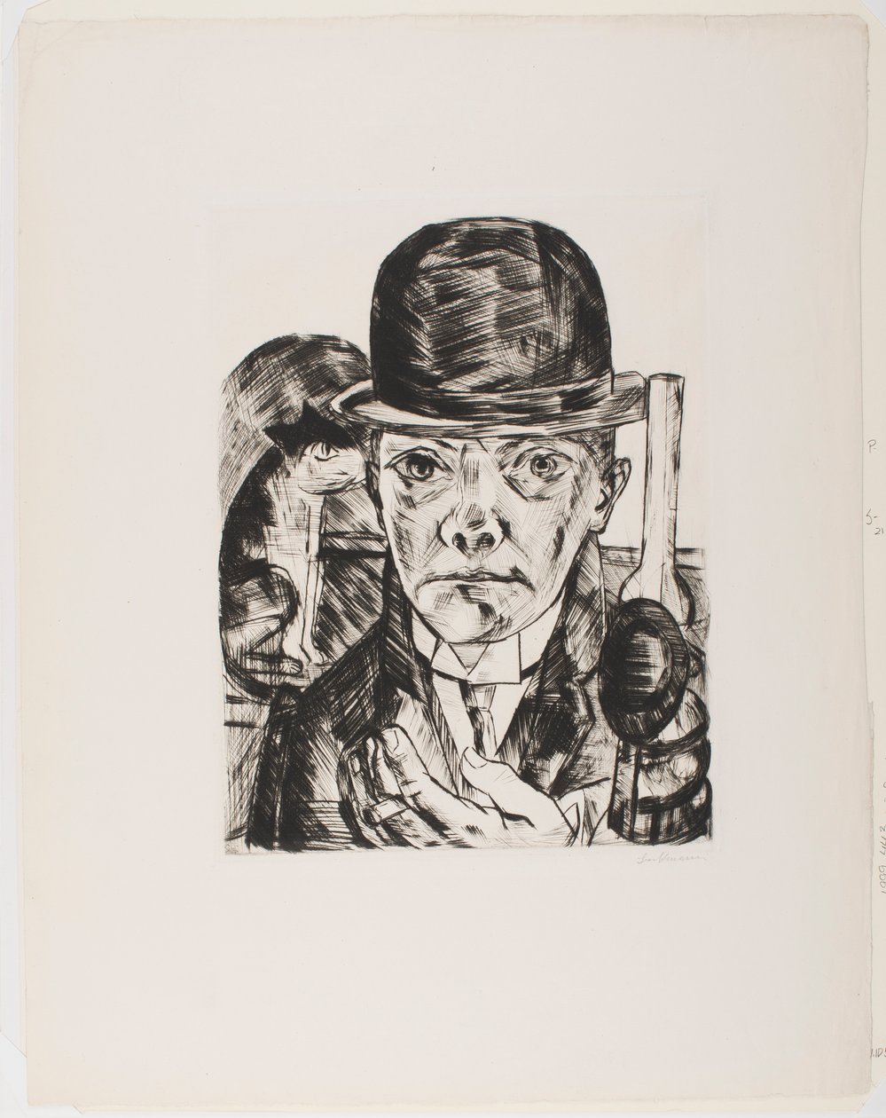 Selvportrett i bowlerhatt av Max Beckmann