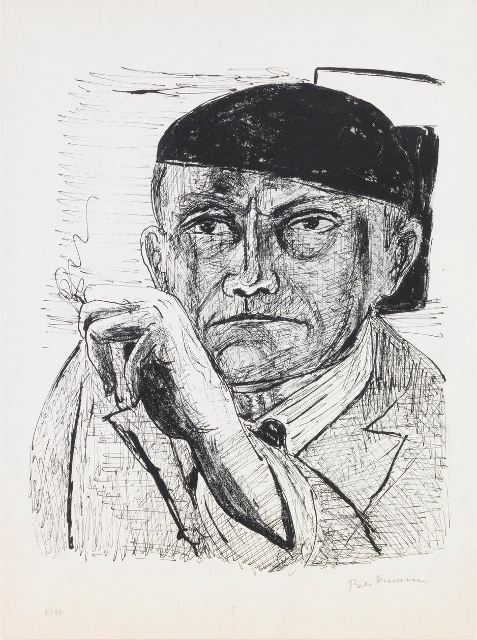 Selvportrett, plate 1 fra porteføljen «Dag og drøm» av Max Beckmann