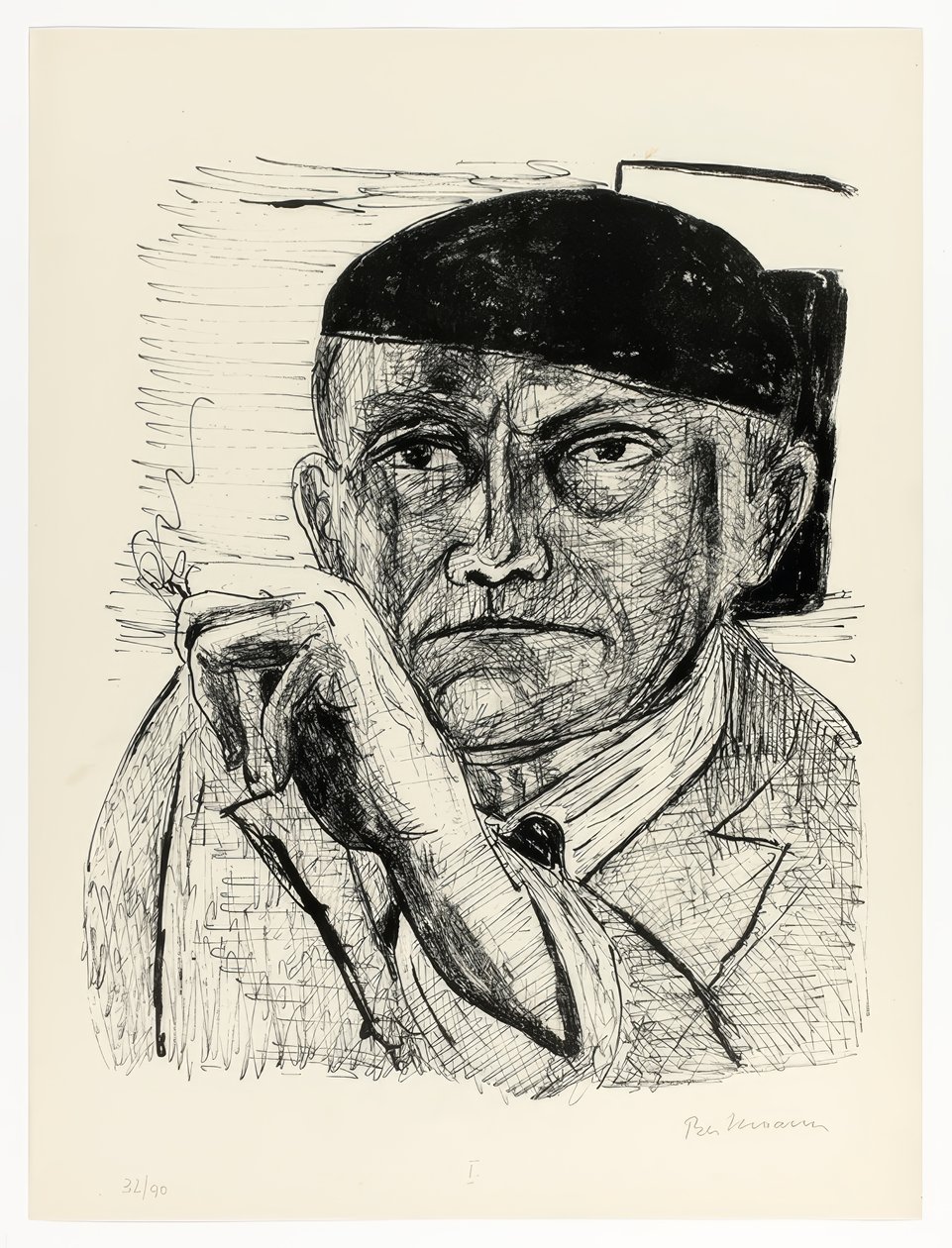 Selvportrett, plate en fra Day and Dream av Max Beckmann