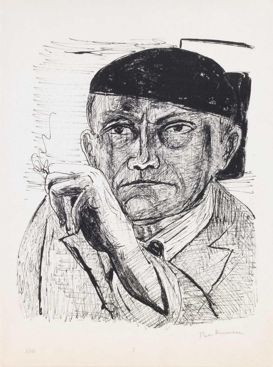 Selvportrett, plate 1 fra porteføljen «Dag og drøm» av Max Beckmann