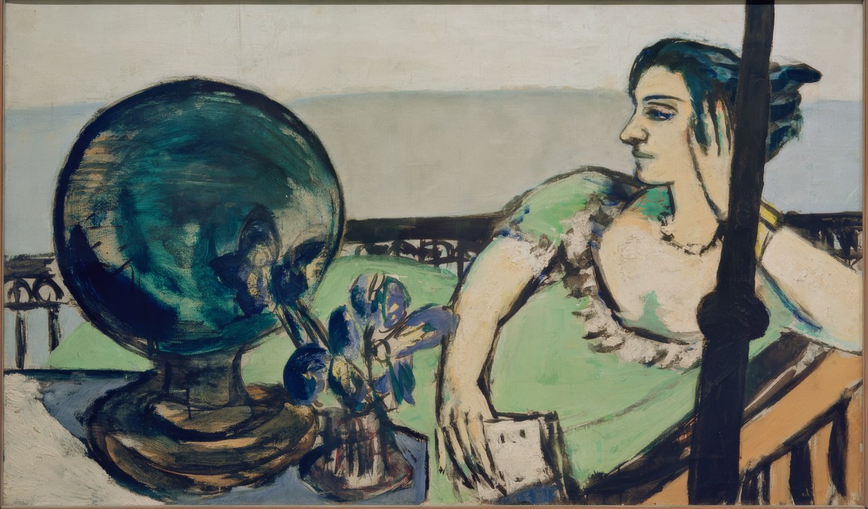 Meditativ kvinne ved sjøen av Max Beckmann