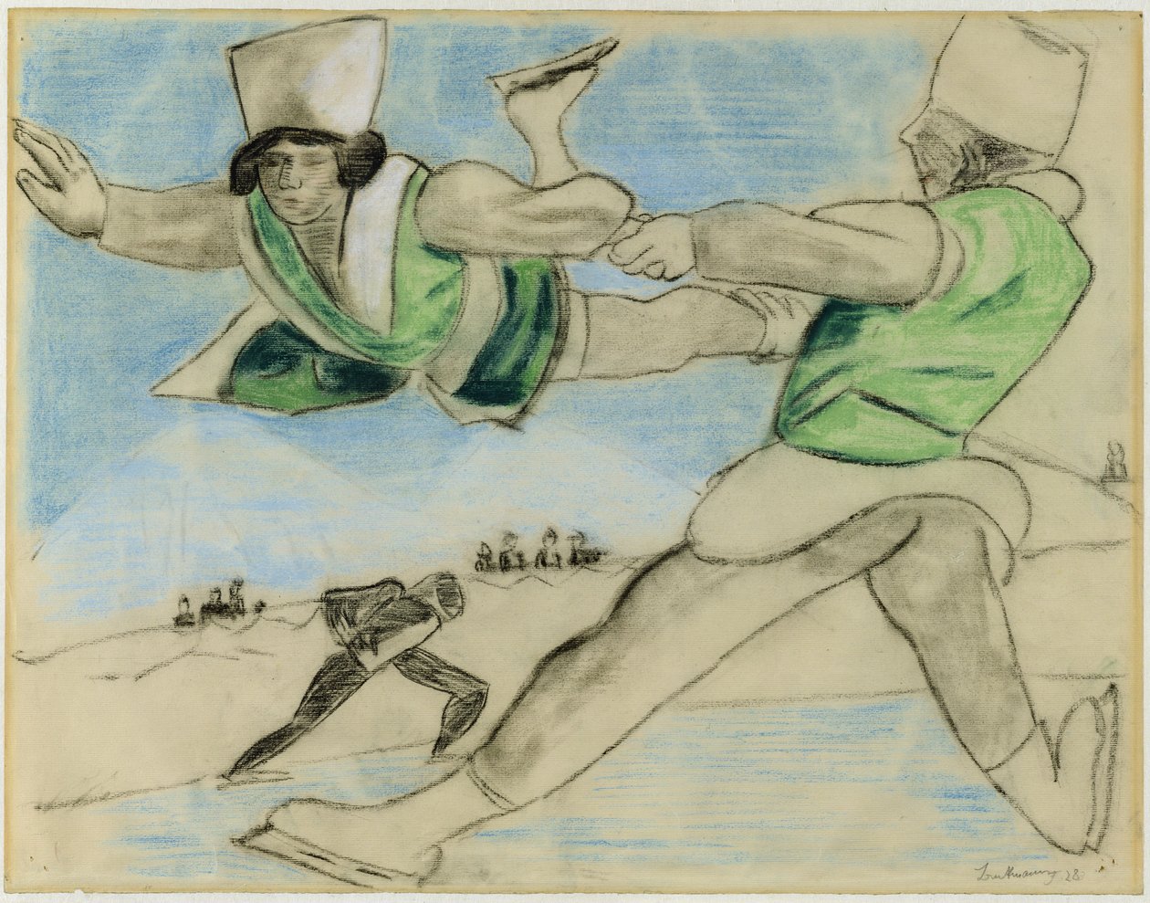 Skatere i Davos av Max Beckmann