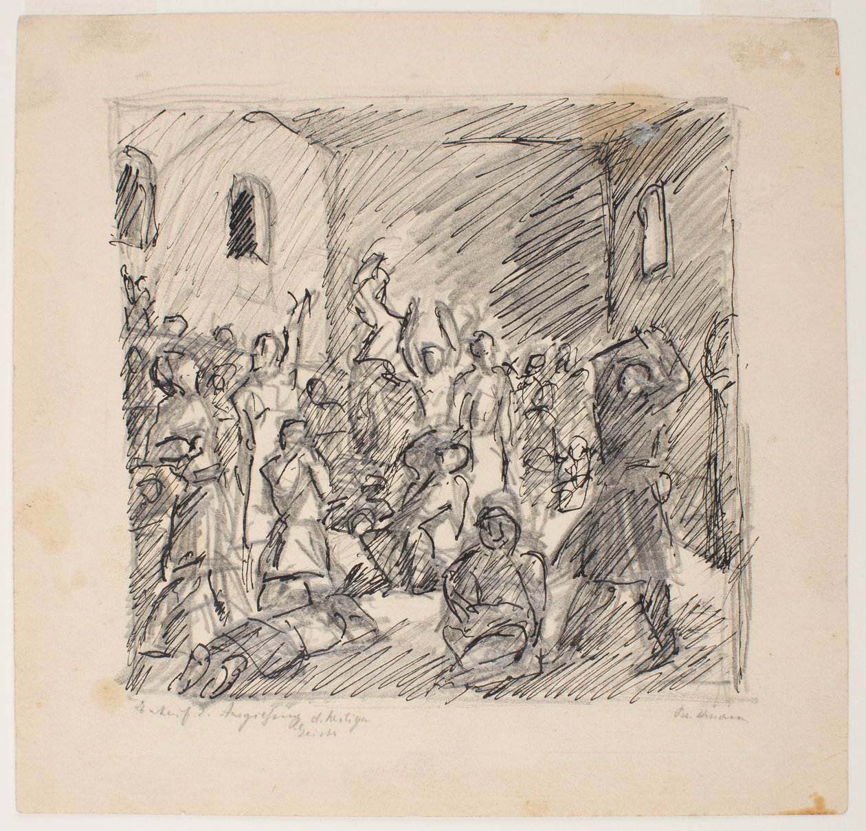 Skisse for å motta Den hellige ånd av Max Beckmann