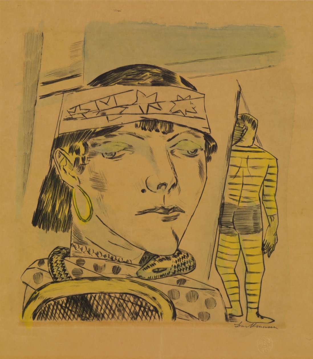 Schlangenfrau, von der Jahresmesse av Max Beckmann