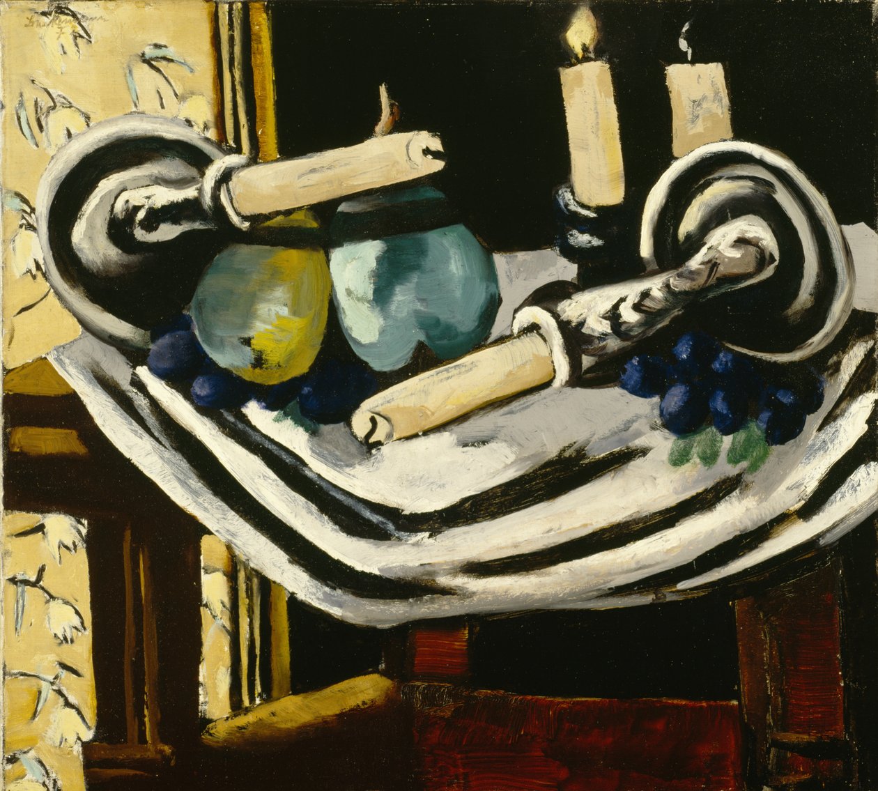 Stilleben med fallne stearinlys av Max Beckmann