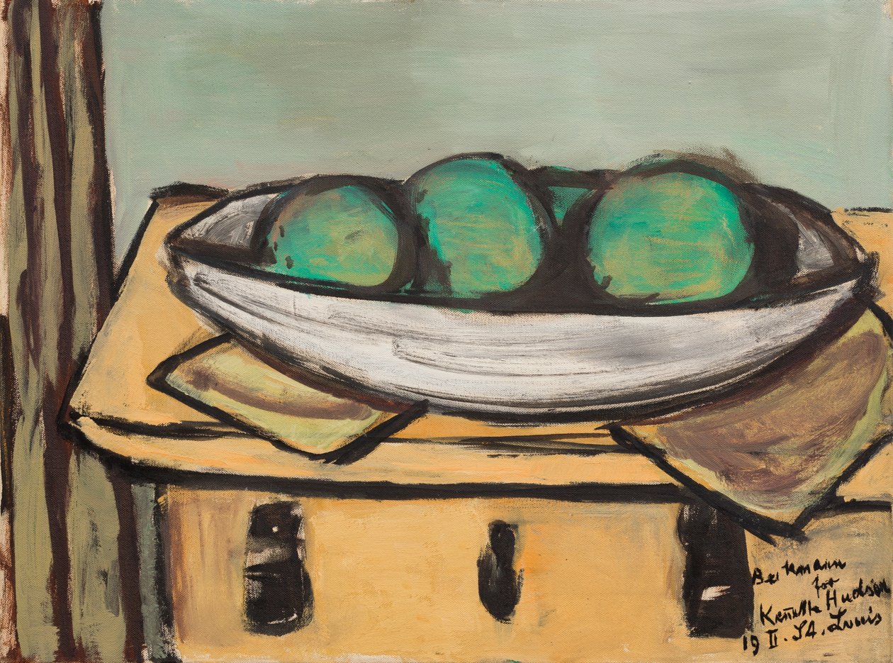 Stilleben med stor grønn frukt av Max Beckmann