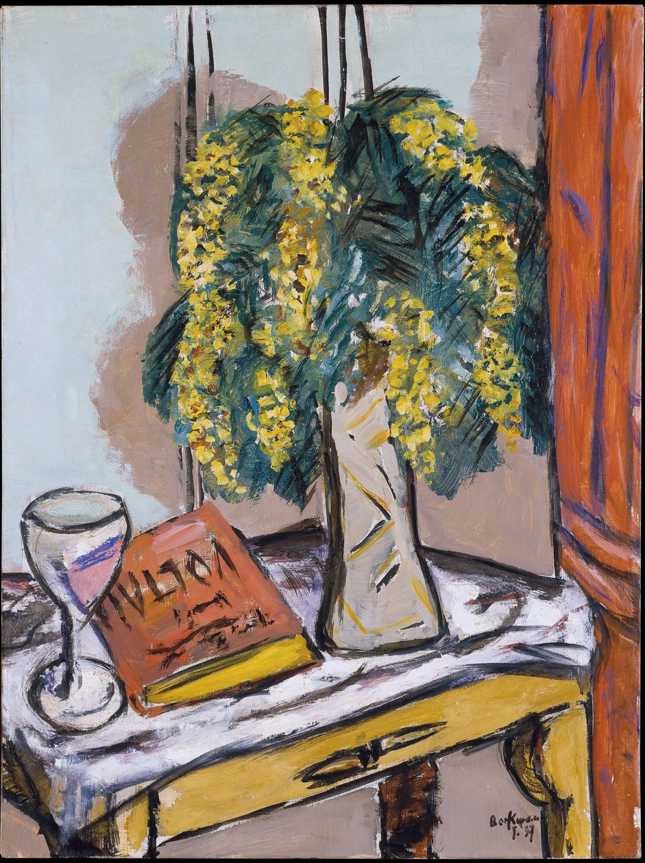 Stilleben med mimosaer av Max Beckmann