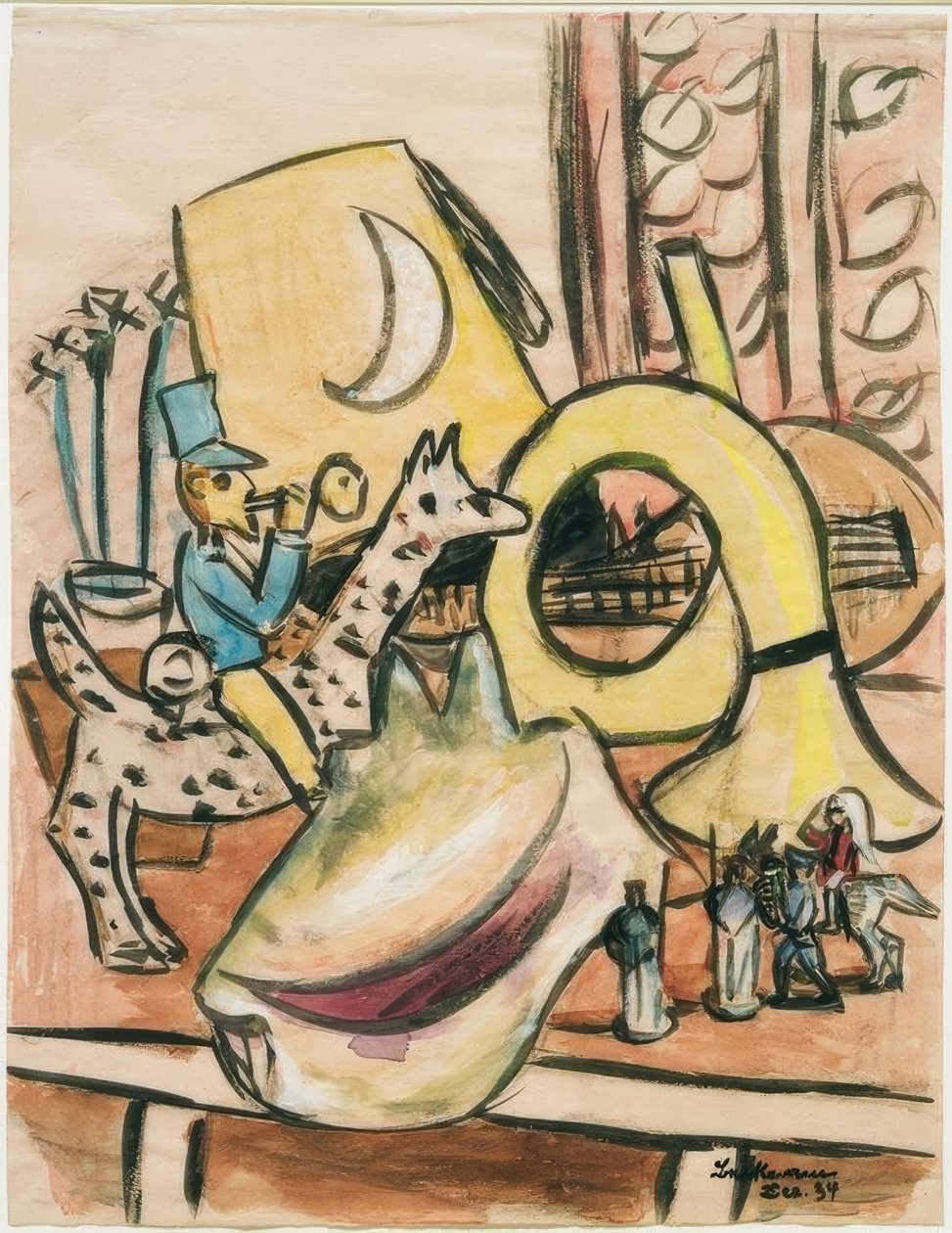 Stilleben med leker og skjell av Max Beckmann