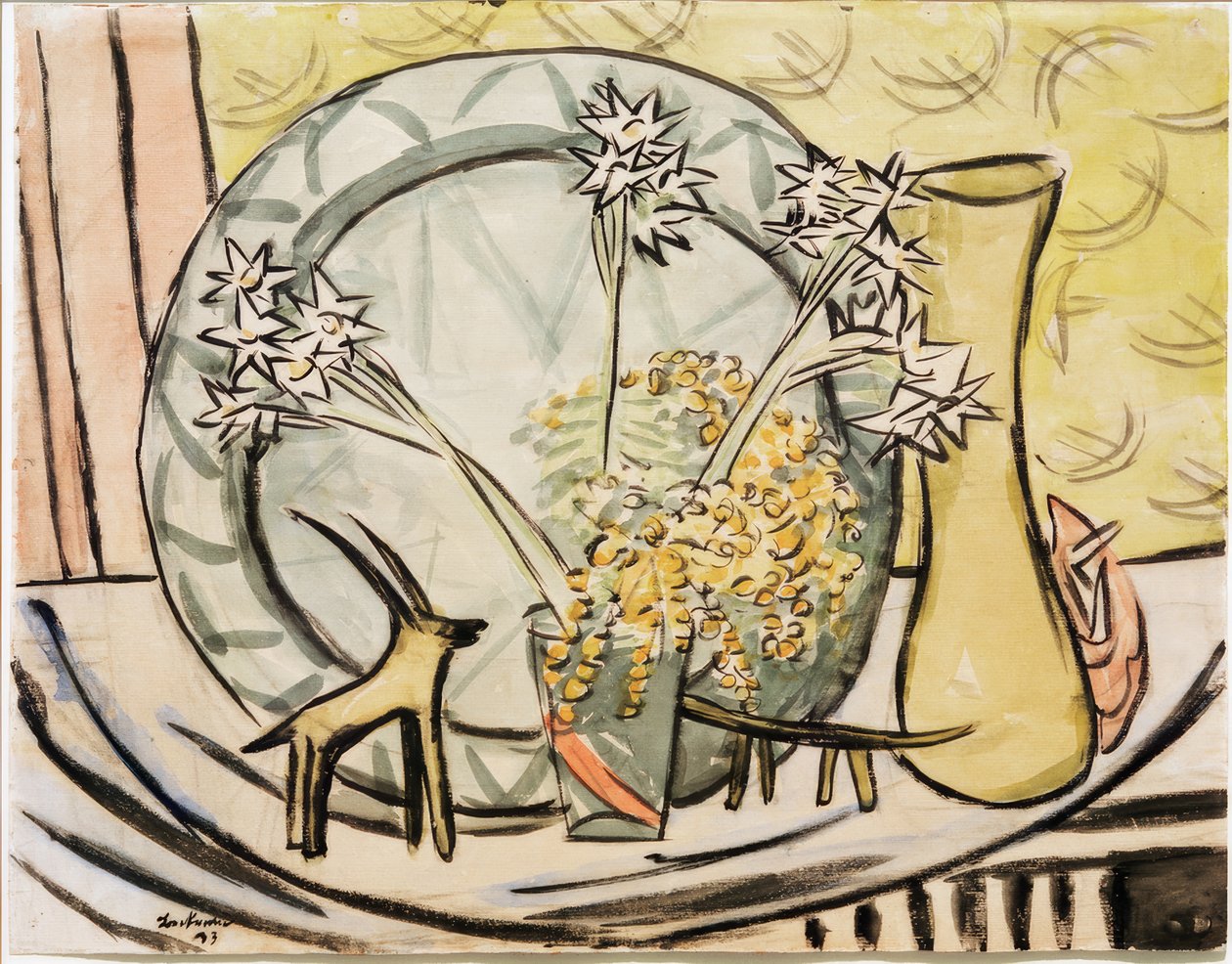 Stilleben med steinbukken og påskeliljer av Max Beckmann