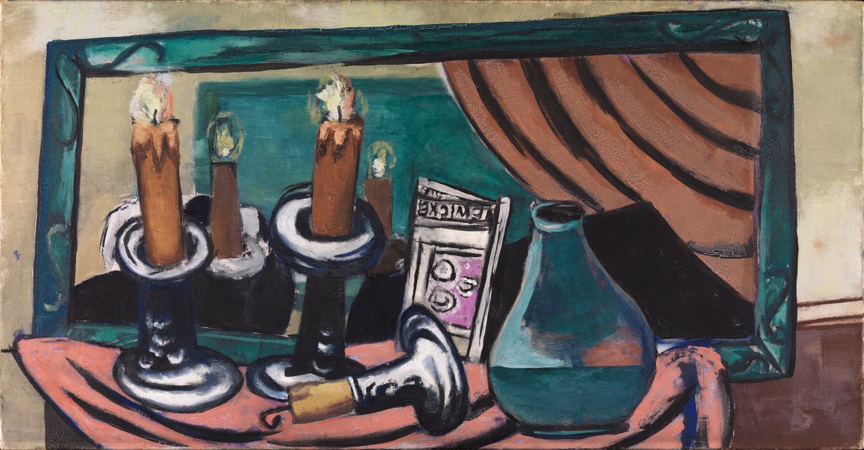 Stilleben med veltet lys av Max Beckmann