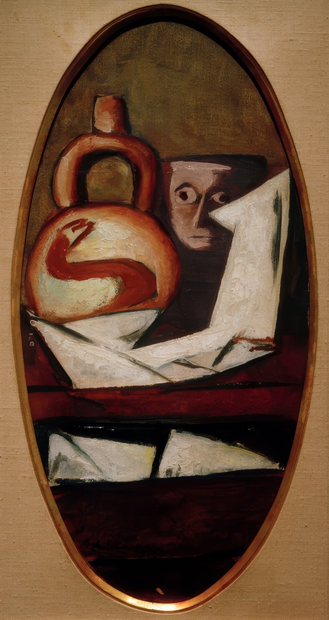 Stilleben med en meksikansk figur av Max Beckmann