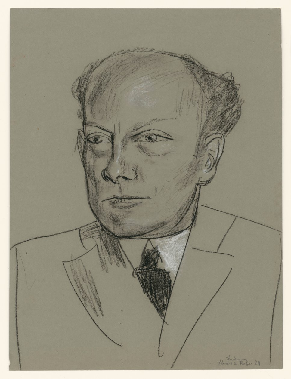 Studie til portrettet av Gottlieb Friedrich Reber (hode) av Max Beckmann