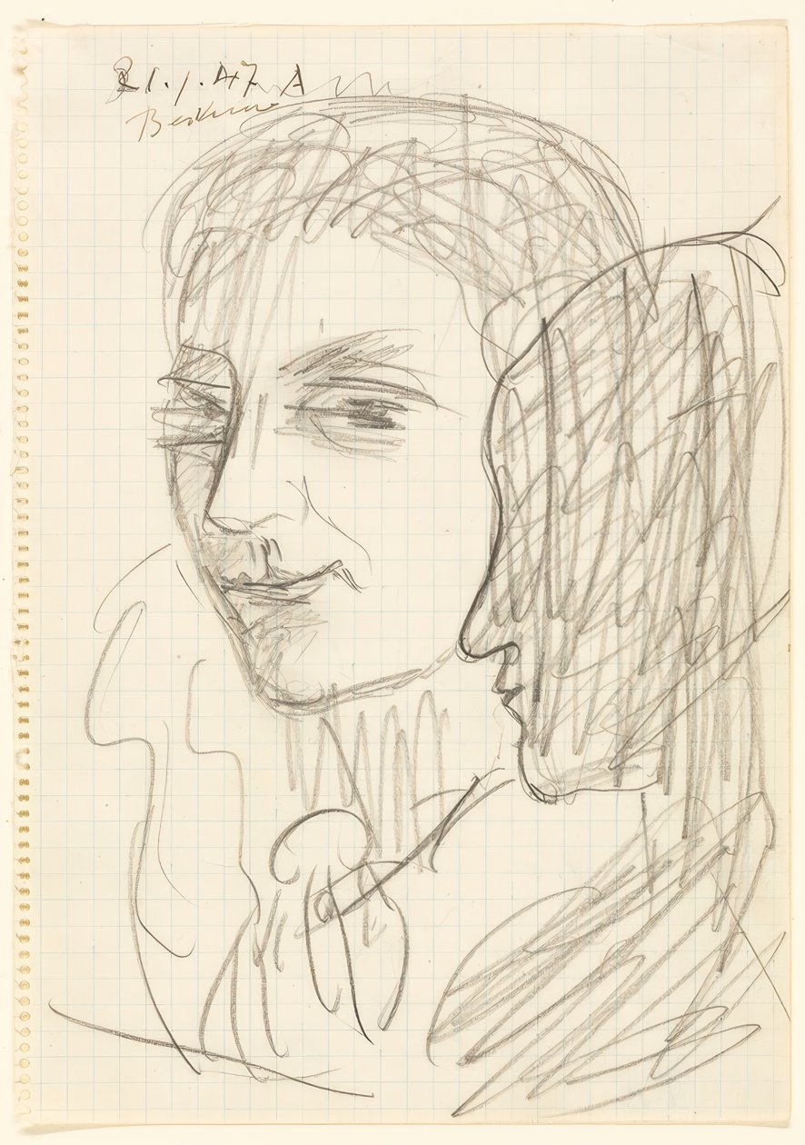 Studie av to hoder av Max Beckmann