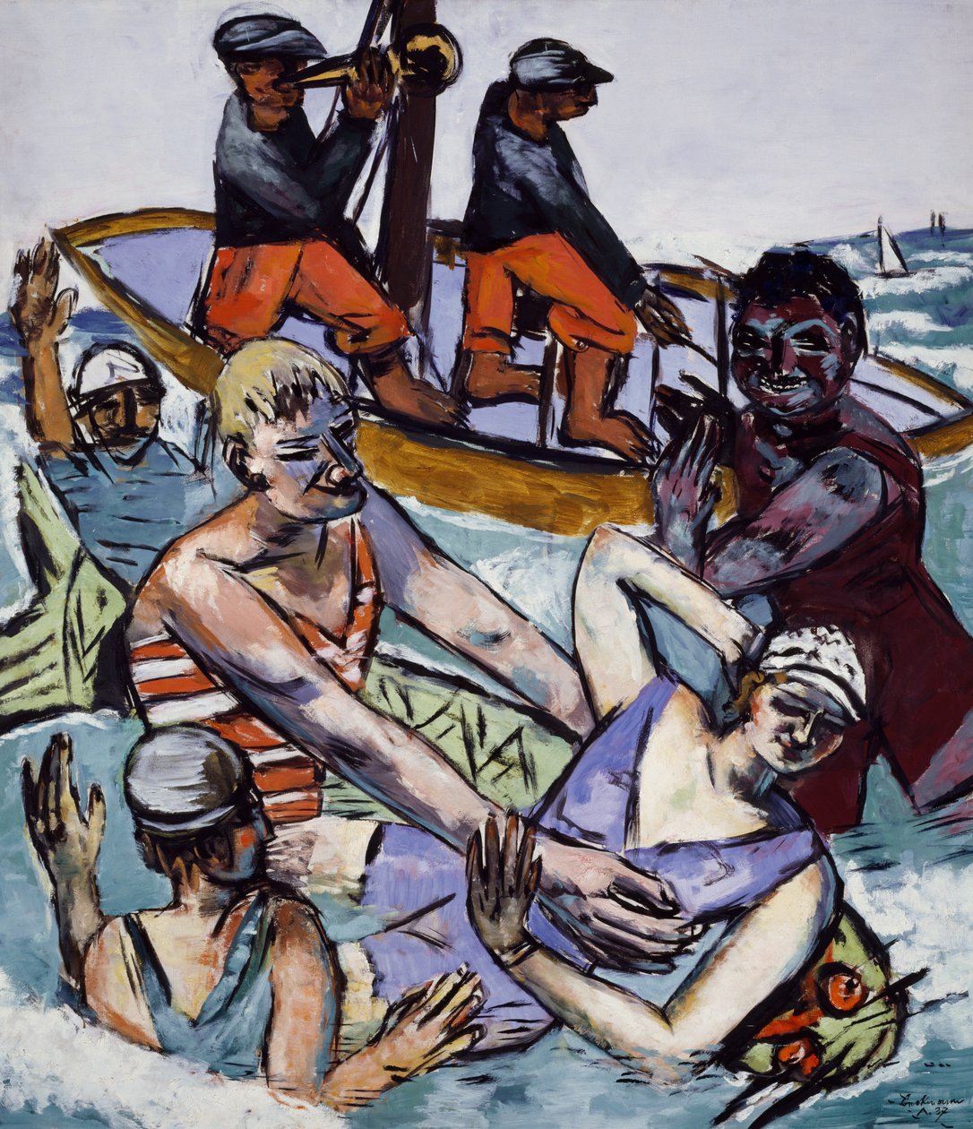 Svømming i august av Max Beckmann