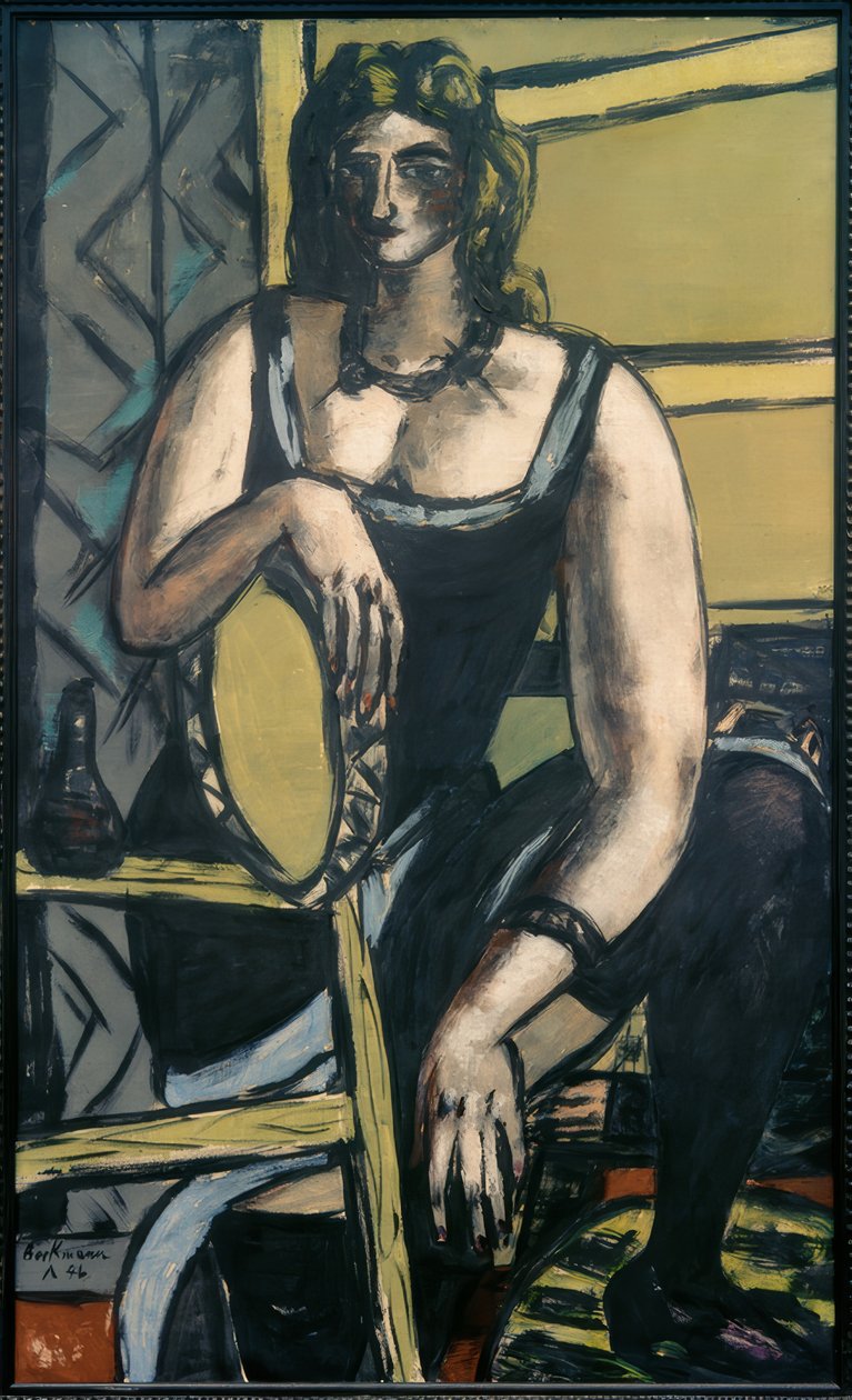 Dansere med tamburin av Max Beckmann