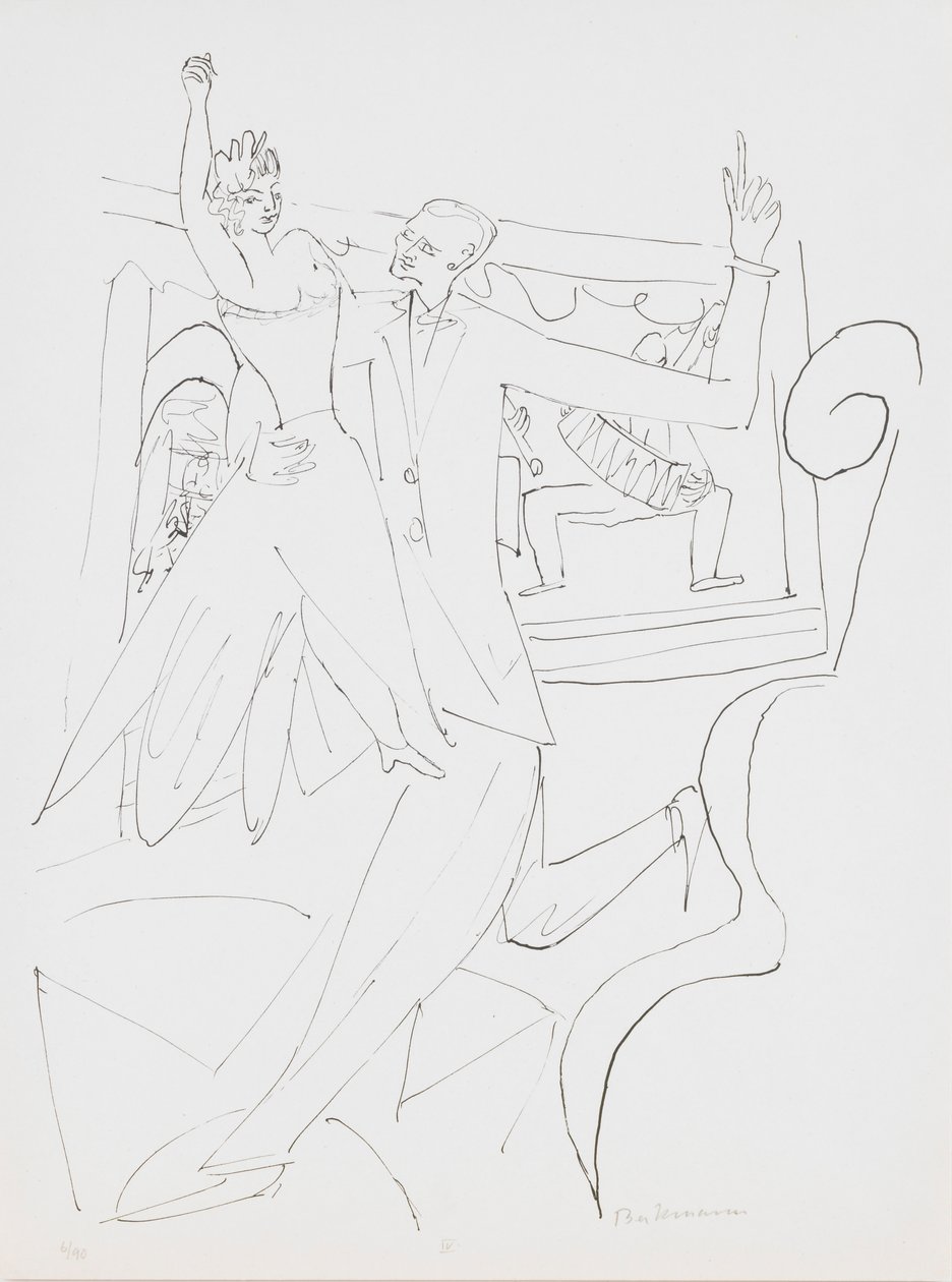 Tango, plate 4 fra porteføljen "Day and Dream" av Max Beckmann