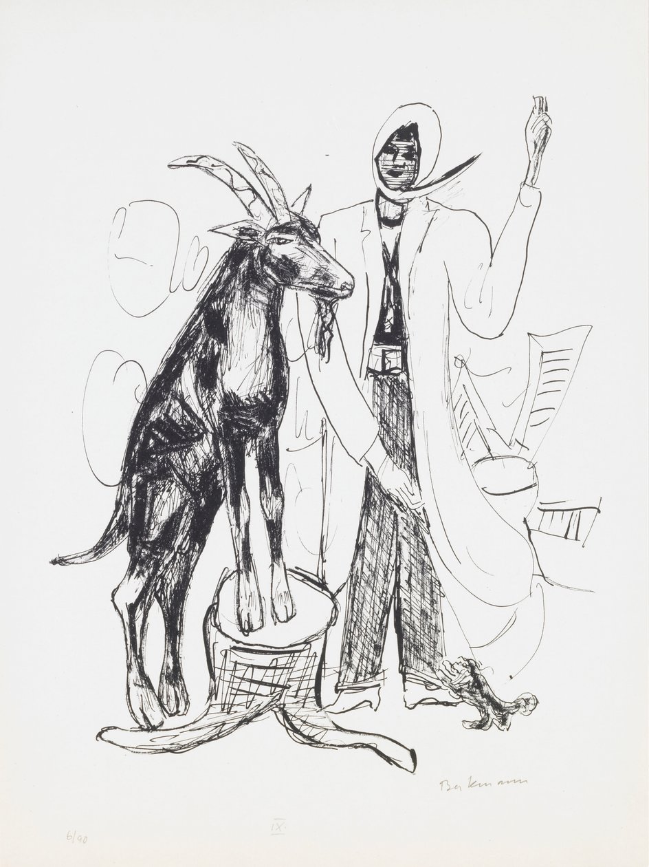 The Buck, plate 9 fra porteføljen "Day and Dream" av Max Beckmann