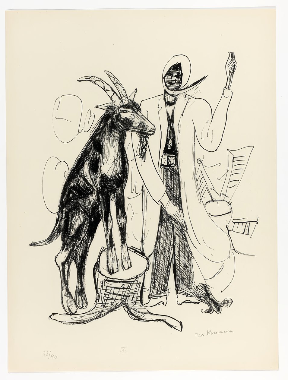 The Buck, tallerken ni fra Day and Dream av Max Beckmann
